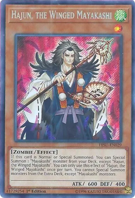 Hajun, the Winged Mayakashi HISU-EN029 Yu-Gi-Oh card from Hidden Summoners