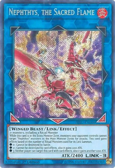Nephthys, the Sacred Flame HISU-EN008 Yu-Gi-Oh card from Hidden Summoners