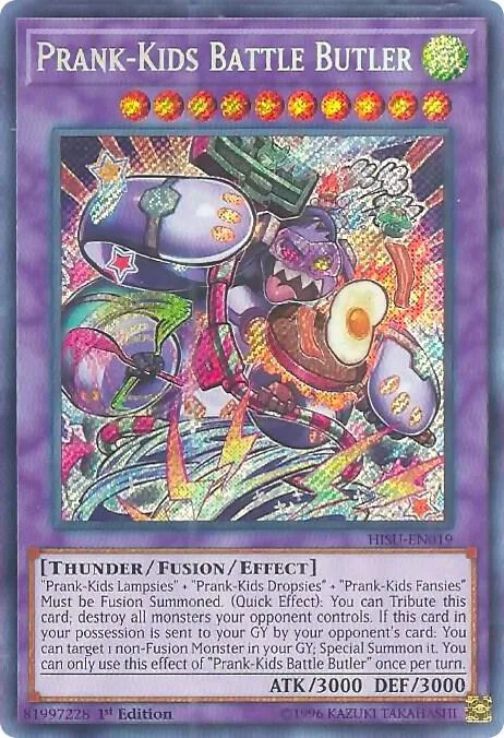 Prank-Kids Battle Butler HISU-EN019 Yu-Gi-Oh card from Hidden Summoners