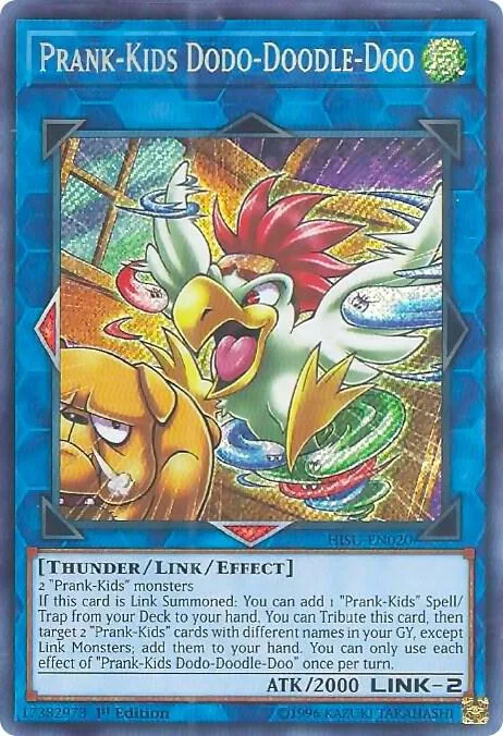 Prank-Kids Dodo-Doodle-Doo HISU-EN020 Yu-Gi-Oh card from Hidden Summoners