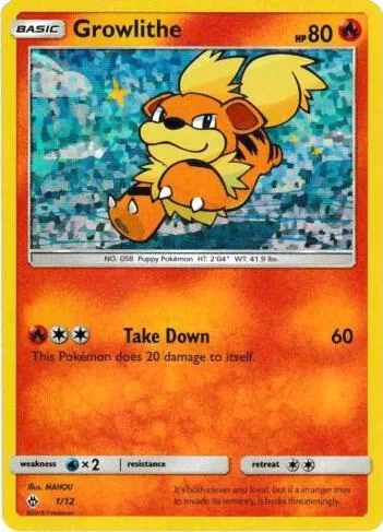 Growlithe - 1/12 #001/012 Holofoil Pokémon card from McDonald's Promos 2018