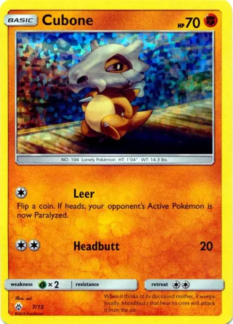 Cubone - 7/12 #007/012 Holofoil Pokémon card from McDonald's Promos 2018