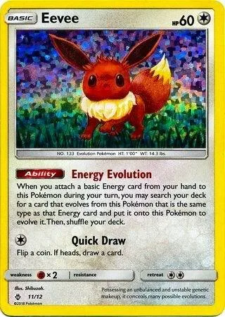 Eevee - 11/12 #011/012 Holofoil Pokémon card from McDonald's Promos 2018