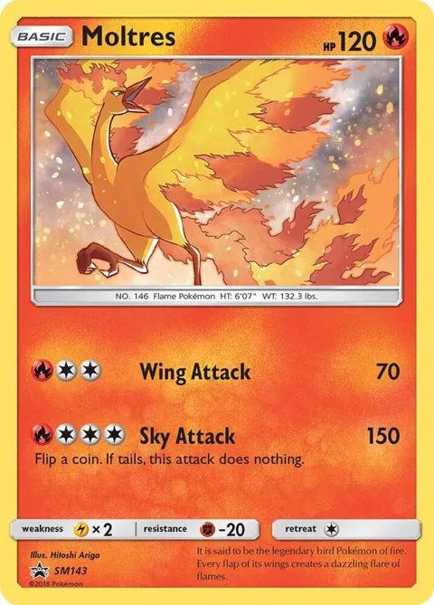 Moltres #SM143 Holofoil Pokémon card from SM Promos