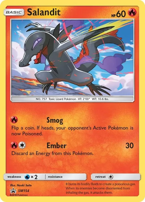 Salandit #SM154 Holofoil Pokémon card from SM Promos