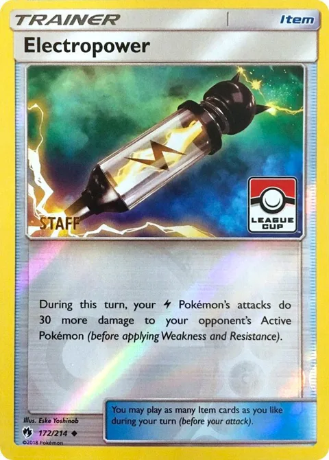 Electropower - 172/214 League Cup [Staff] #172/214 Reverse Holofoil Pokémon card from League & Championship Cards