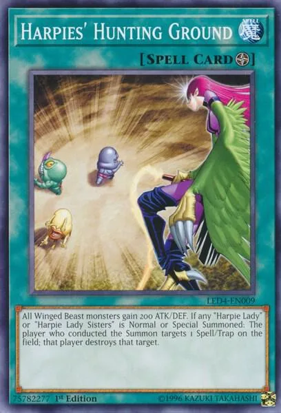 Harpies' Hunting Ground LED4-EN009 Yu-Gi-Oh card from Legendary Duelists: Sisters of the Rose