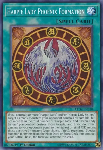 Harpie Lady Phoenix Formation LED4-EN010 Yu-Gi-Oh card from Legendary Duelists: Sisters of the Rose