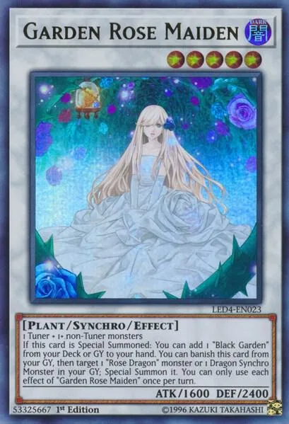Garden Rose Maiden LED4-EN023 Yu-Gi-Oh card from Legendary Duelists: Sisters of the Rose
