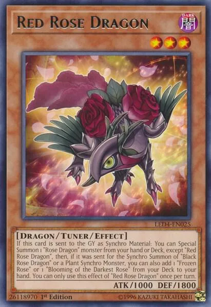 Red Rose Dragon LED4-EN025 Yu-Gi-Oh card from Legendary Duelists: Sisters of the Rose