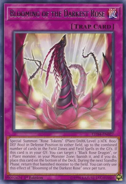 Blooming of the Darkest Rose LED4-EN027 Yu-Gi-Oh card from Legendary Duelists: Sisters of the Rose