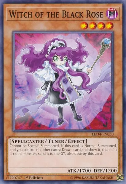 Witch of the Black Rose LED4-EN030 Yu-Gi-Oh card from Legendary Duelists: Sisters of the Rose