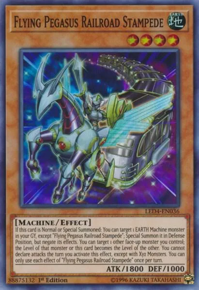 Flying Pegasus Railroad Stampede LED4-EN036 Yu-Gi-Oh card from Legendary Duelists: Sisters of the Rose