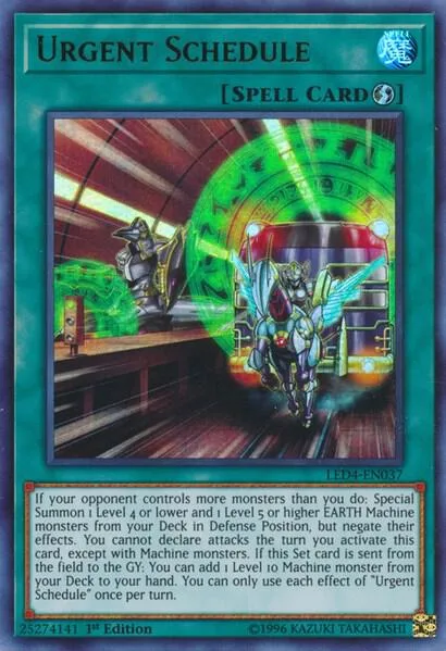 Urgent Schedule LED4-EN037 Yu-Gi-Oh card from Legendary Duelists: Sisters of the Rose