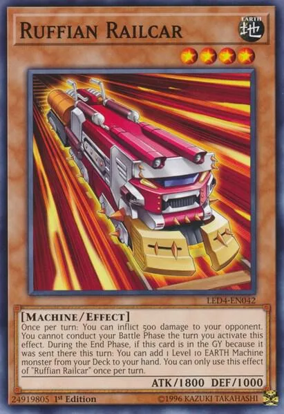Ruffian Railcar LED4-EN042 Yu-Gi-Oh card from Legendary Duelists: Sisters of the Rose