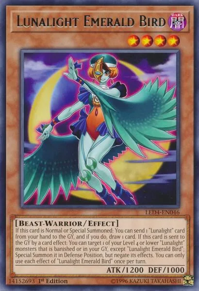 Lunalight Emerald Bird LED4-EN046 Yu-Gi-Oh card from Legendary Duelists: Sisters of the Rose