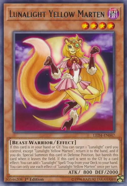 Lunalight Yellow Marten LED4-EN047 Yu-Gi-Oh card from Legendary Duelists: Sisters of the Rose