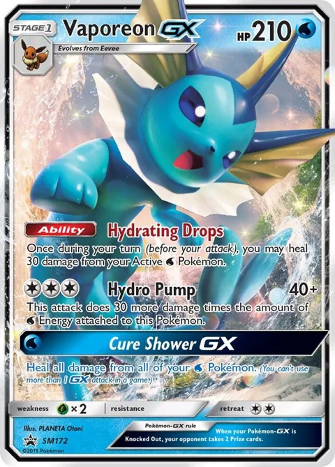 Vaporeon GX #SM172 Holofoil Pokémon card from SM Promos