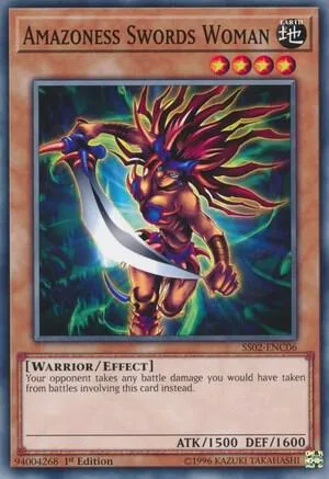 Amazoness Swords Woman SS02-ENC06 Yu-Gi-Oh card from Speed Duel Decks: Duelists of Tomorrow