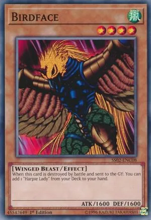 Birdface SS02-ENC08 Yu-Gi-Oh card from Speed Duel Decks: Duelists of Tomorrow