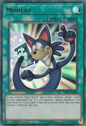Mimicat SS01-ENV03 Yu-Gi-Oh card from Speed Duel Decks: Destiny Masters