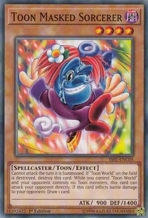 Toon Masked Sorcerer SS01-ENC05 Yu-Gi-Oh card from Speed Duel Decks: Destiny Masters