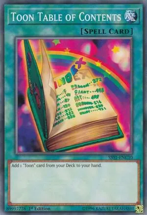 Toon Table of Contents SS01-ENC10 Yu-Gi-Oh card from Speed Duel Decks: Destiny Masters