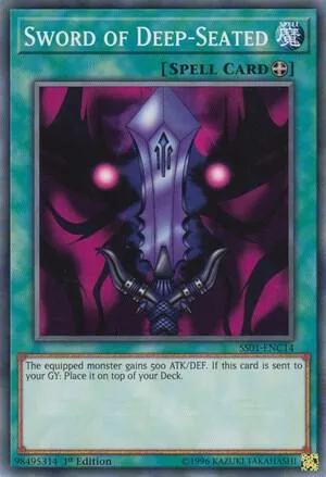 Sword of Deep-Seated SS01-ENC14 Yu-Gi-Oh card from Speed Duel Decks: Destiny Masters