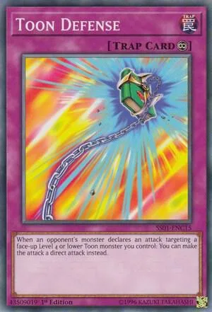 Toon Defense SS01-ENC15 Yu-Gi-Oh card from Speed Duel Decks: Destiny Masters