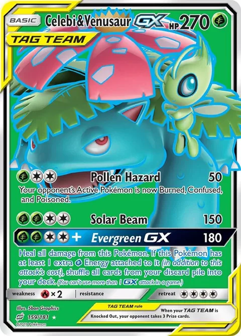 Celebi & Venusaur GX Full Art #159/181 Holofoil Pokémon card from SM - Team Up