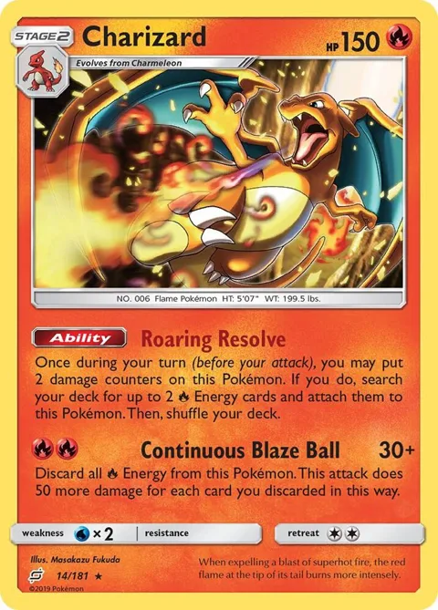 Charizard #14/181 Pokémon card from SM - Team Up