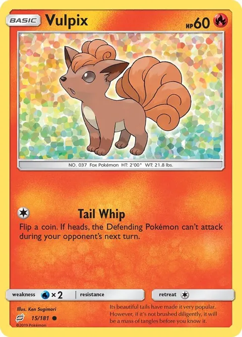 Vulpix #15/181 Reverse Holofoil Pokémon card from SM - Team Up