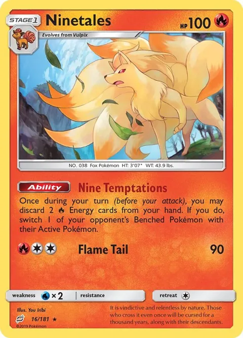 Ninetales #16/181 Reverse Holofoil Pokémon card from SM - Team Up