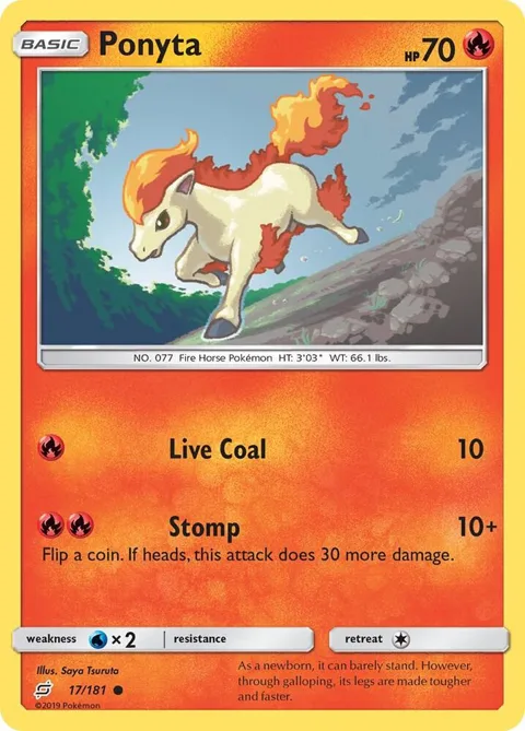 Ponyta #17/181 Reverse Holofoil Pokémon card from SM - Team Up