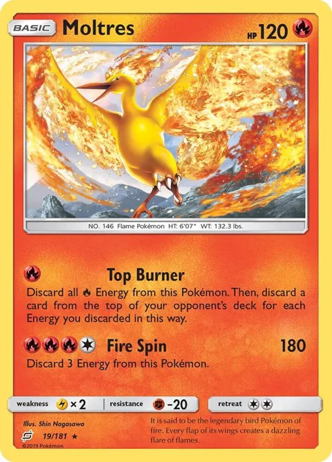 Moltres #19/181 Reverse Holofoil Pokémon card from SM - Team Up