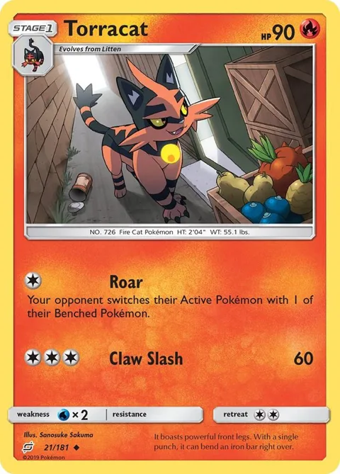 Torracat #21/181 Pokémon card from SM - Team Up