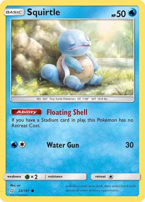 Squirtle 22 #22/181 Pokémon card from SM - Team Up
