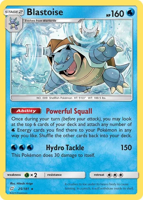 Blastoise #25/181 Pokémon card from SM - Team Up