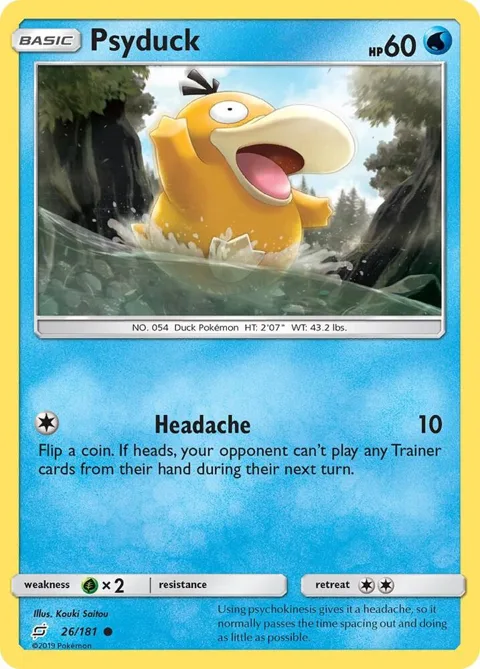 Psyduck #26/181 Reverse Holofoil Pokémon card from SM - Team Up