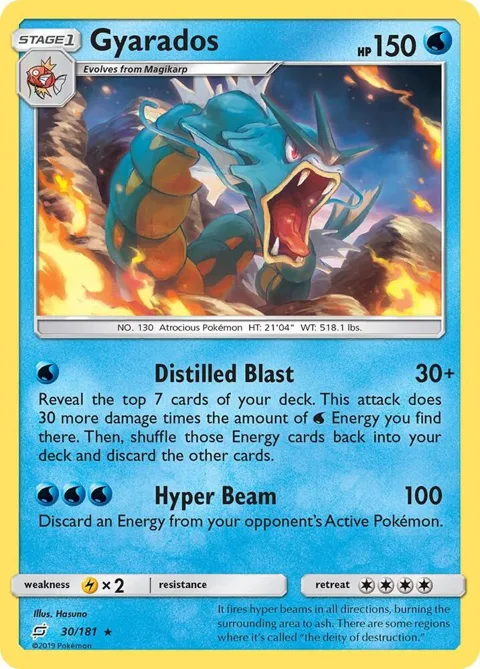 Gyarados #30/181 Holofoil Pokémon card from SM - Team Up