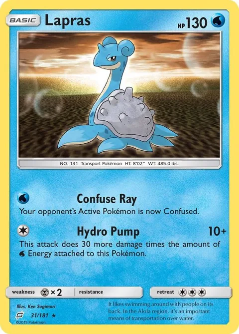 Lapras #31/181 Reverse Holofoil Pokémon card from SM - Team Up