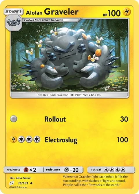 Alolan Graveler #36/181 Reverse Holofoil Pokémon card from SM - Team Up