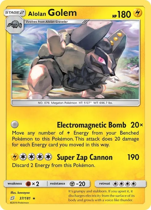 Alolan Golem #37/181 Pokémon card from SM - Team Up