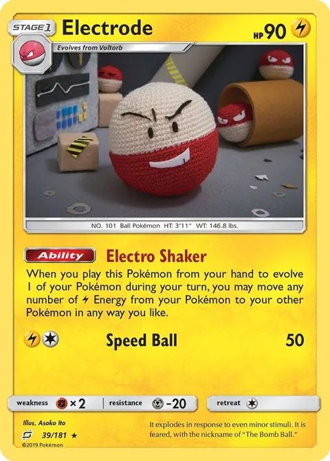 Electrode #39/181 Reverse Holofoil Pokémon card from SM - Team Up