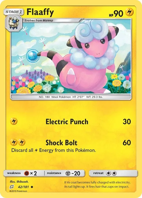 Flaaffy #42/181 Reverse Holofoil Pokémon card from SM - Team Up