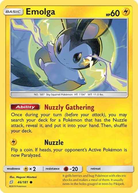 Emolga #46/181 Reverse Holofoil Pokémon card from SM - Team Up