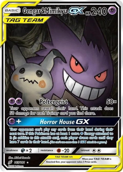 Gengar & Mimikyu GX Alt Art #165/181 Holofoil Pokémon card from SM - Team Up