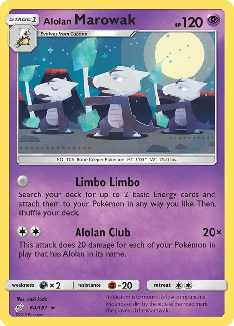 Alolan Marowak #64/181 Reverse Holofoil Pokémon card from SM - Team Up