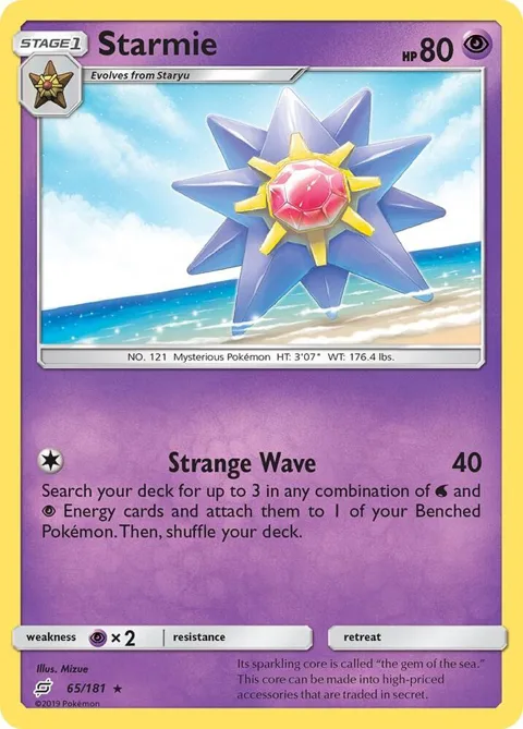Starmie #65/181 Pokémon card from SM - Team Up
