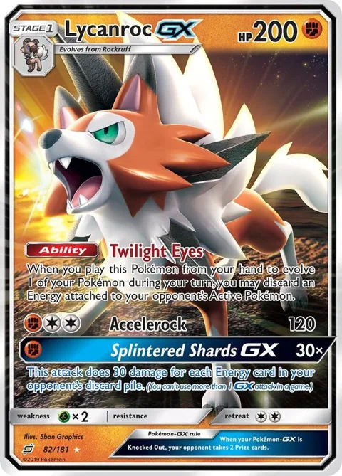 Lycanroc GX #82/181 Holofoil Pokémon card from SM - Team Up